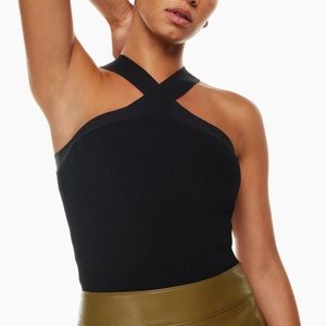 Aritzia Babaton Sculpt Knit Criss Cross Tank